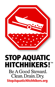 Stop Aquatic Hitchhikers! Be a good steward. Clean. Drain. Dry. StopAquaticHitchhikers.org